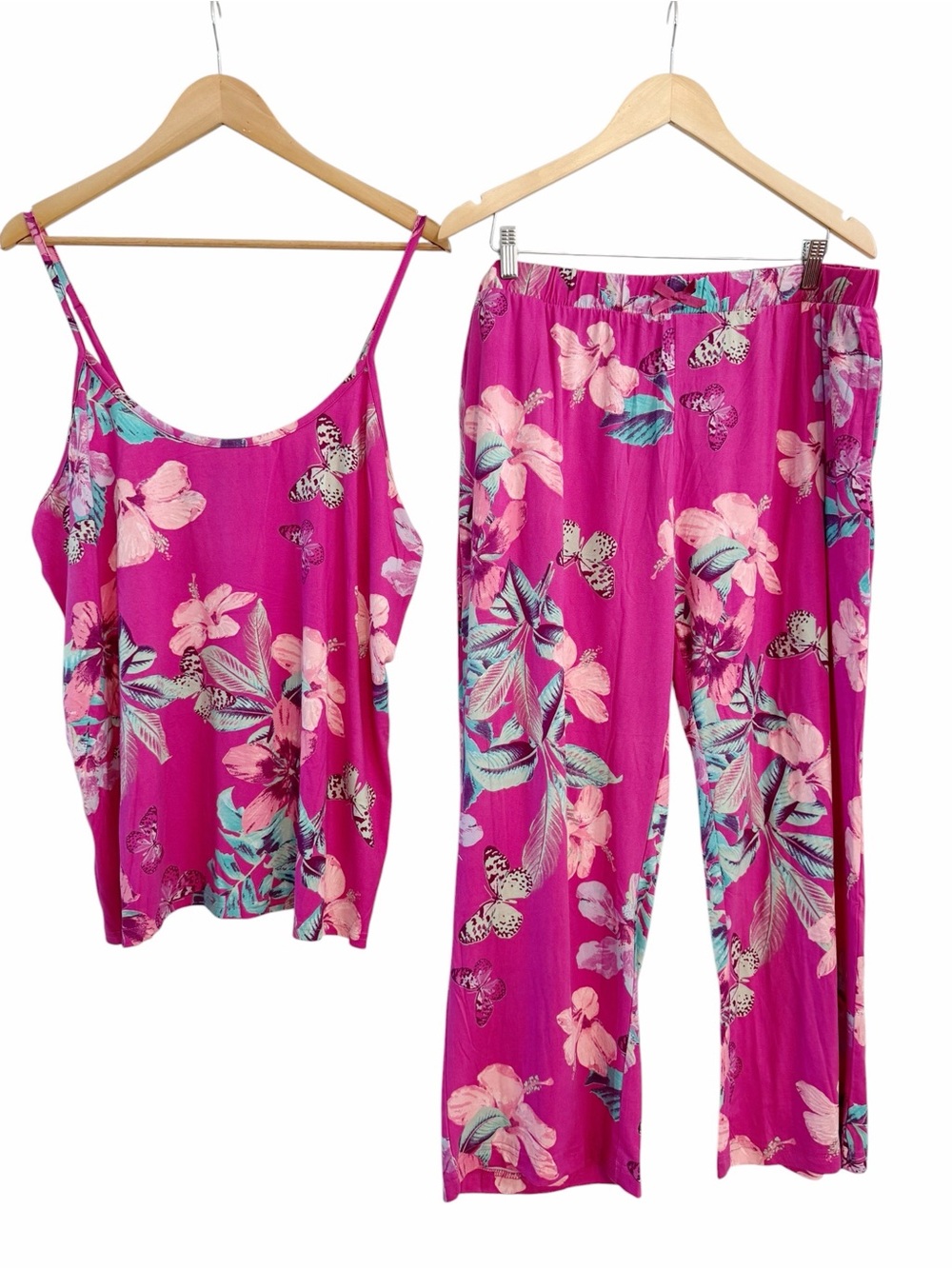 NWT Nanette Lepore Camisole Pajama Set Pink Fuchsia Floral Women’s Size 2XL NEW